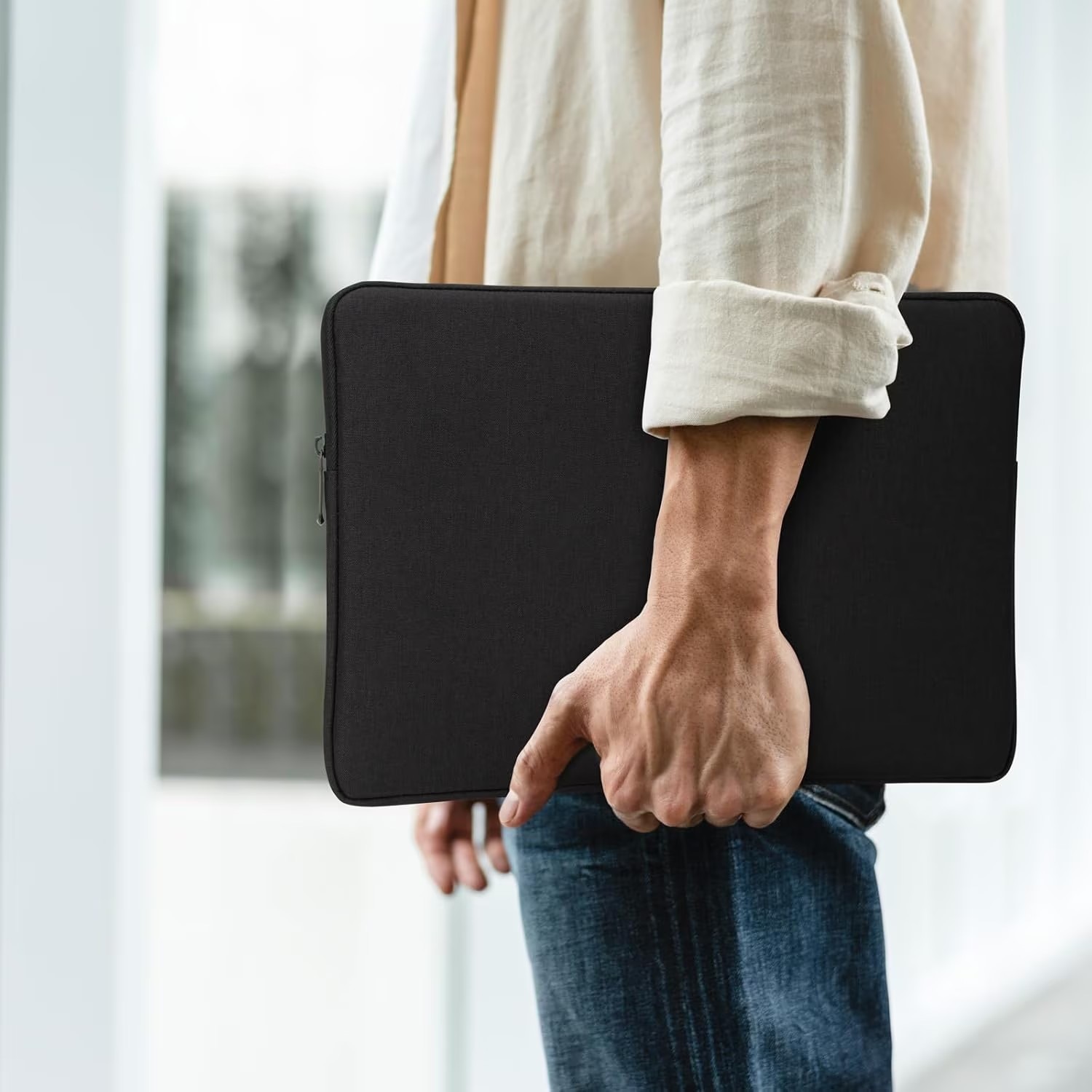 Husa de Protectie si Transport Laptop / Tableta Wacorresi, 14 inch, rezistent la zgarieturi, rezistenta la socuri, impermeabila, 14.57x10.43x0.91in, pentru notebook, ultrabook, Negru inchis