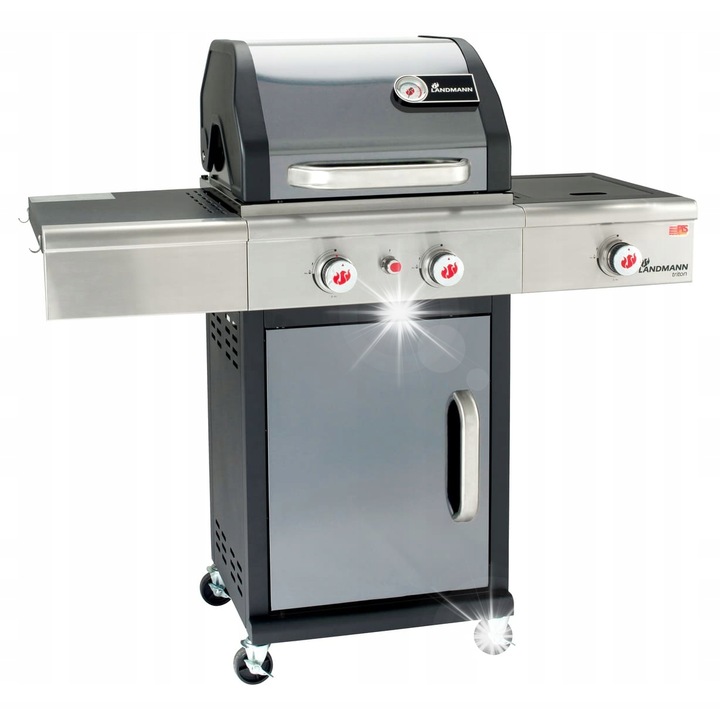 Грил за трева LANDMANN TRIITON 2.1, 10 kW, 125x121x56.5 см, графит, 3 горелки, с колелца
