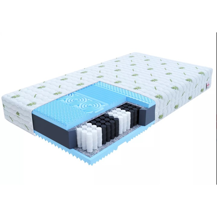 FDM COSTA zsákrugós matrac 200x200 cm, H3, 7 zónás, aloe vera huzattal