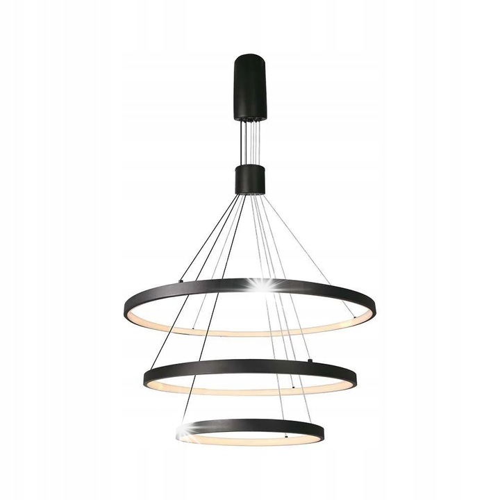 LED függeszték V-TAC VT-7924, 46W, 4900lm, fekete, szabályozható fényerejű, 80x166cm