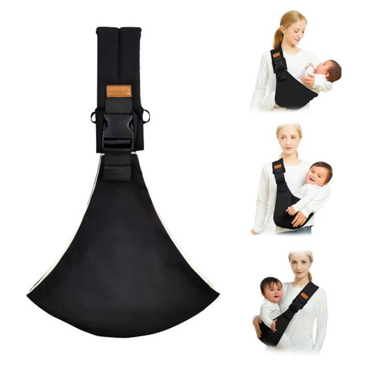 Marsupiu Ham pentru Transport Copii, DAVIDAMI CONCEPT® cu Curea Reglabila in Functie de Marime 1-36 luni, culoare Negru