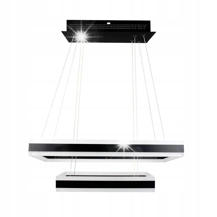 LED függeszték V-TAC VT-101-2D-BN, 2 világítópont, 3000K, 60x60cm, fekete
