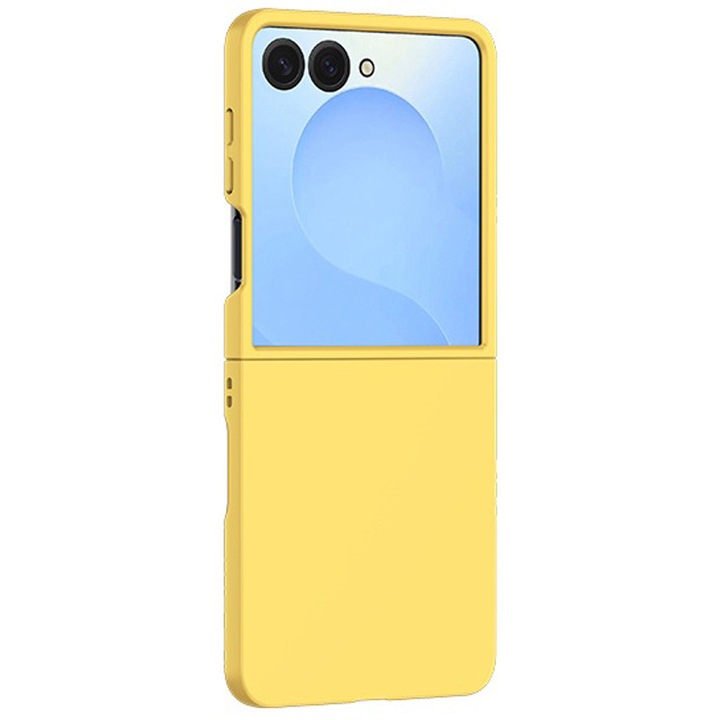 Калъф с протектор за екран съвместим със Samsung Z Flip 7, удароустойчив, жълт