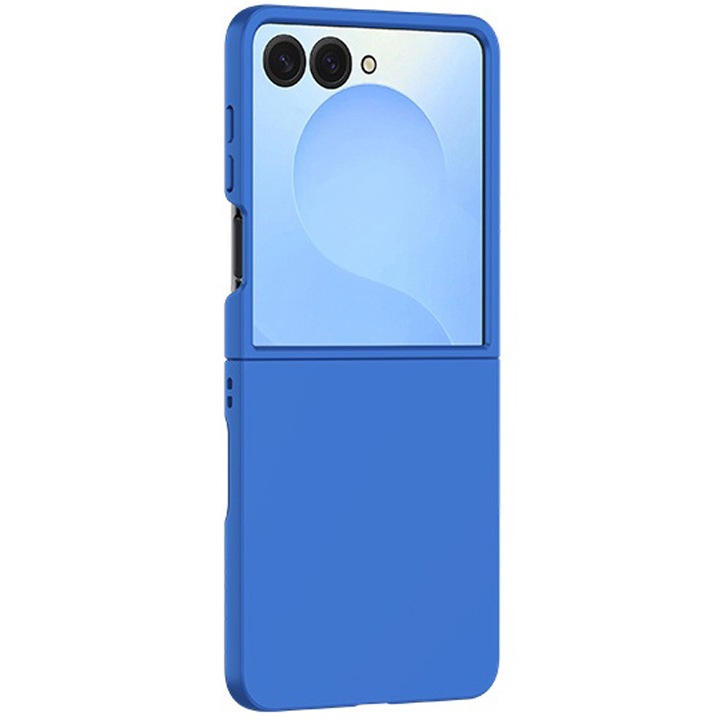 Прост калъф с протектор за екран за Samsung Galaxy Z Flip 7, удароустойчив, тъмносин