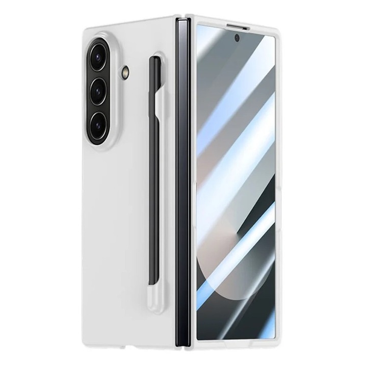 Смарт калъф-писалка за Samsung Galaxy Z Fold 7, включена дигитална писалка, бял