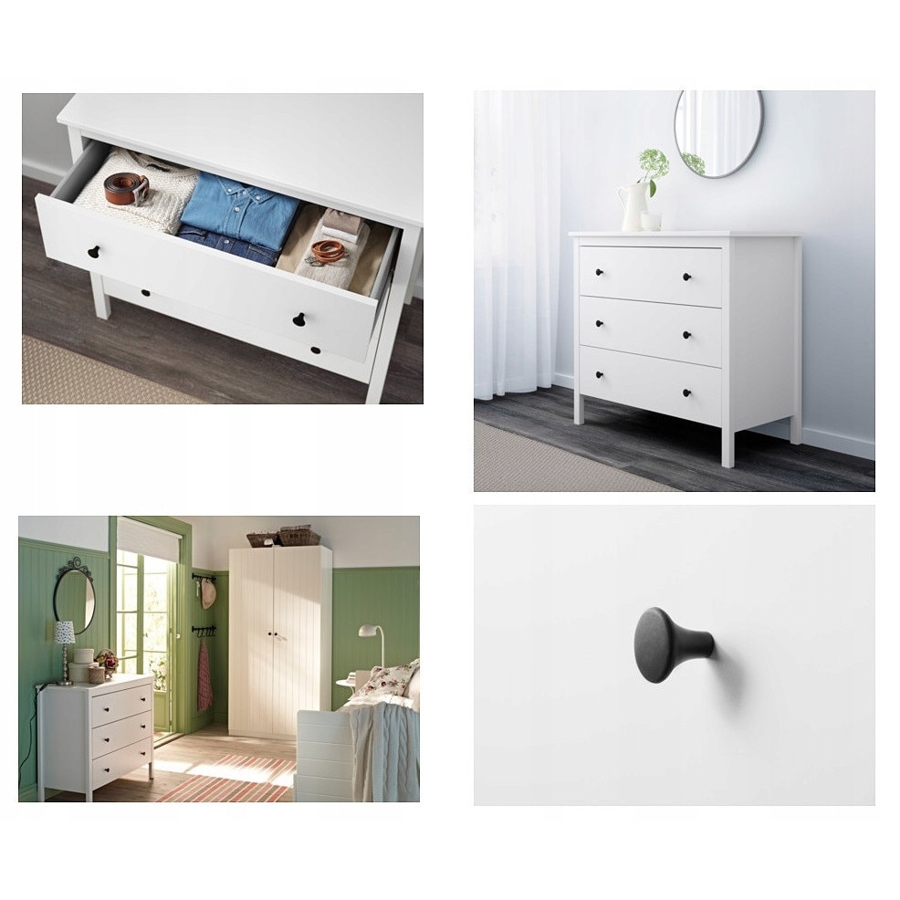 Comoda IKEA KOPPANG, 3 sertare, alb, 90x46x83 cm - eMAG.ro
