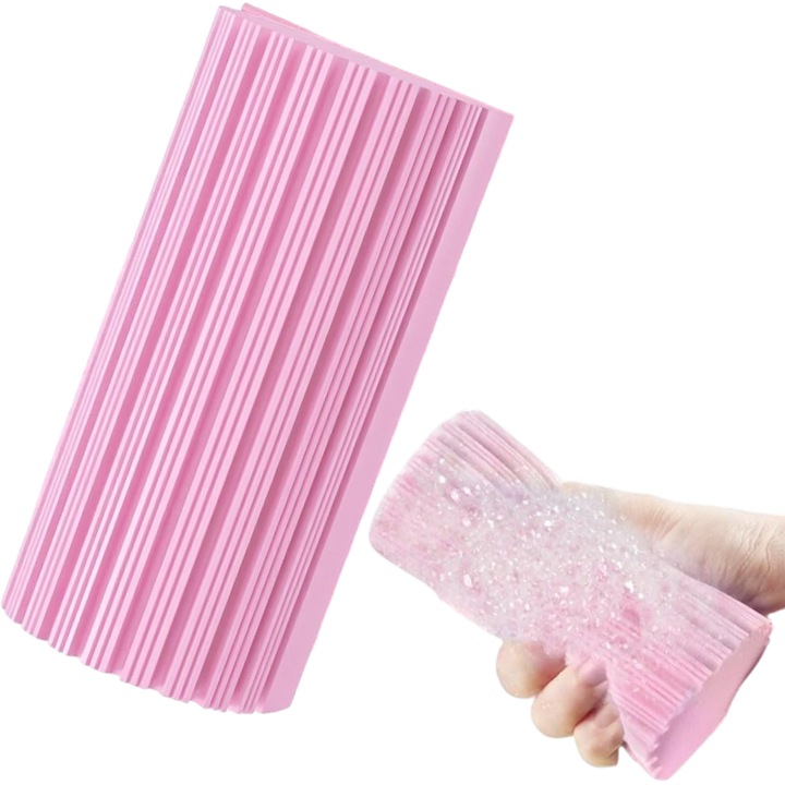 Burete Magic pentru Curatenie, Multifunctional, Absorbtie Superioara, Anti-Alergic, pentru orice suprafata, BEKZ®, roz