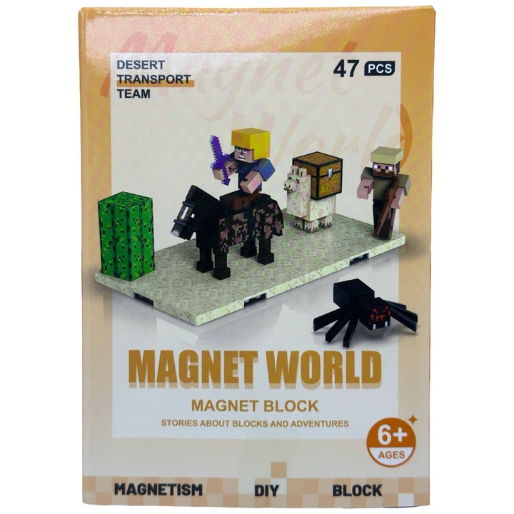 Set Magnet World tip Minecraft - Desert Transport Team, 47 piese