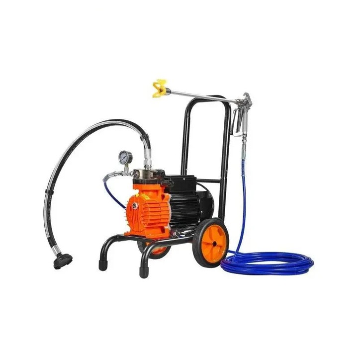 OEM Levegőmentes festékszóró, nagynyomású, 3000 psi, membránszivattyú, kocsira szerelhető