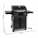 Електрическа скара Landmann E-GRILL, 2 зони за готвене, 3200W, 59x40.5 см, черна
