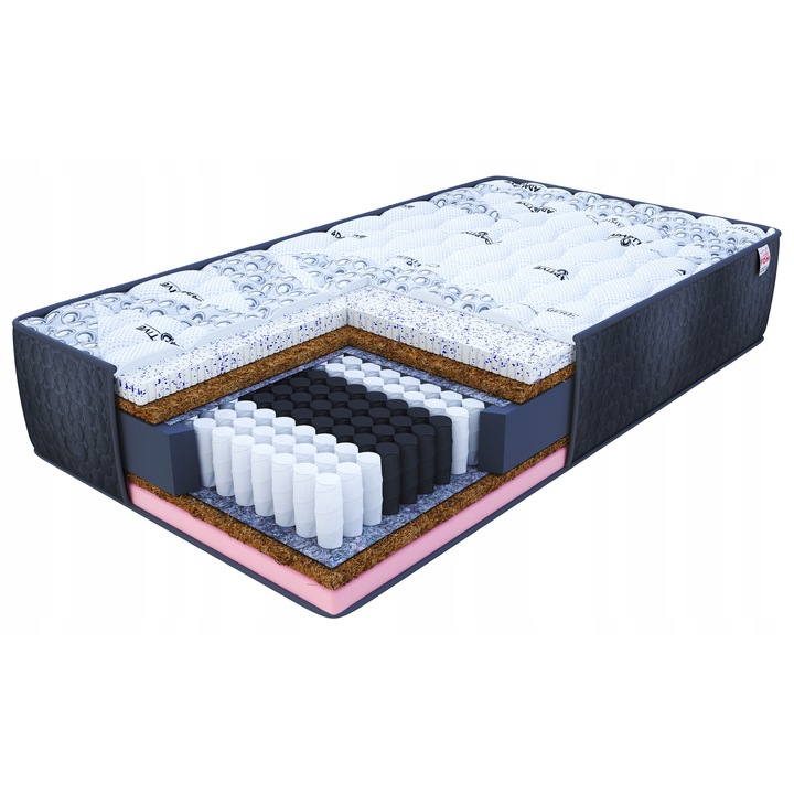 FDM SOLE többzsebes matrac 140x200 cm, 22 cm vastag, hipoallergén, PREMIUM JERSEY fehér huzattal