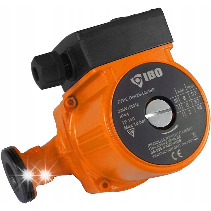IBO OHI 25-60/180 циркулационна помпа за вода, 3-скоростна, 1 1/2" x 1", 22-55 л/мин