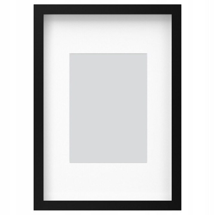 Klasszikus képkeret, IKEA, RODALM, fekete, 21x30 cm, paszpartuval