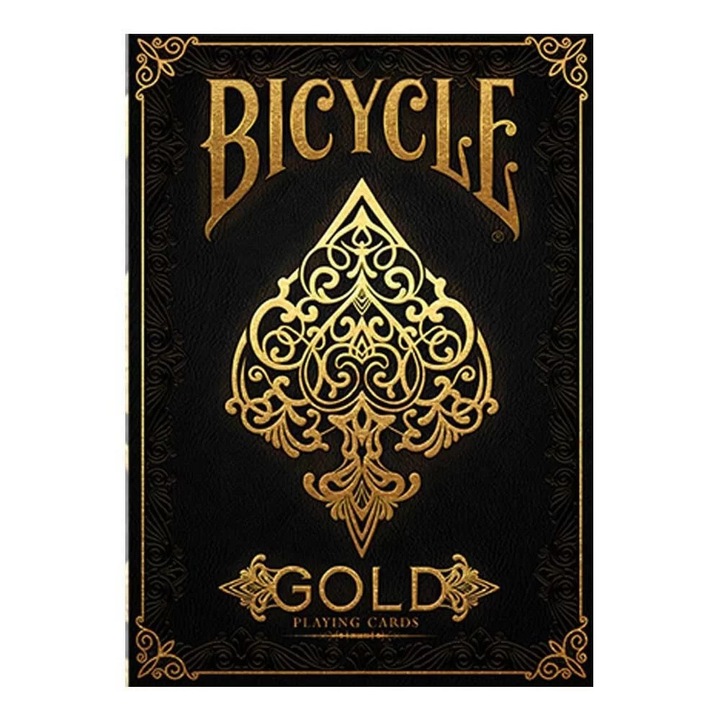 Carti de joc premium USPCC Bicycle Gold, design renascentist, finisaj metalic auriu, editie limitata