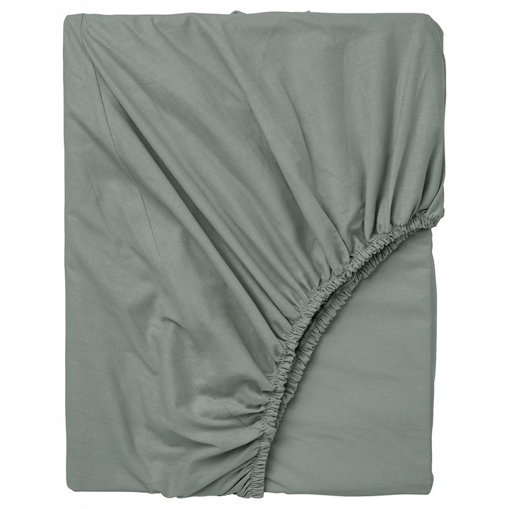 Cearsaf cu elastic IKEA DVALA, verde, 90x200 cm