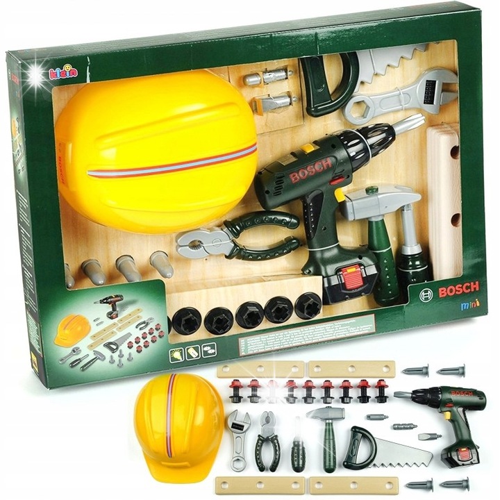 Klein gyermek szerszámkészlet, Bosch Mini, 36 elemes, többszínű