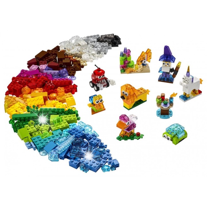 LEGO Classic 11013 Építőkészlet, 500 darabos, átlátszó és klasszikus, többszínű