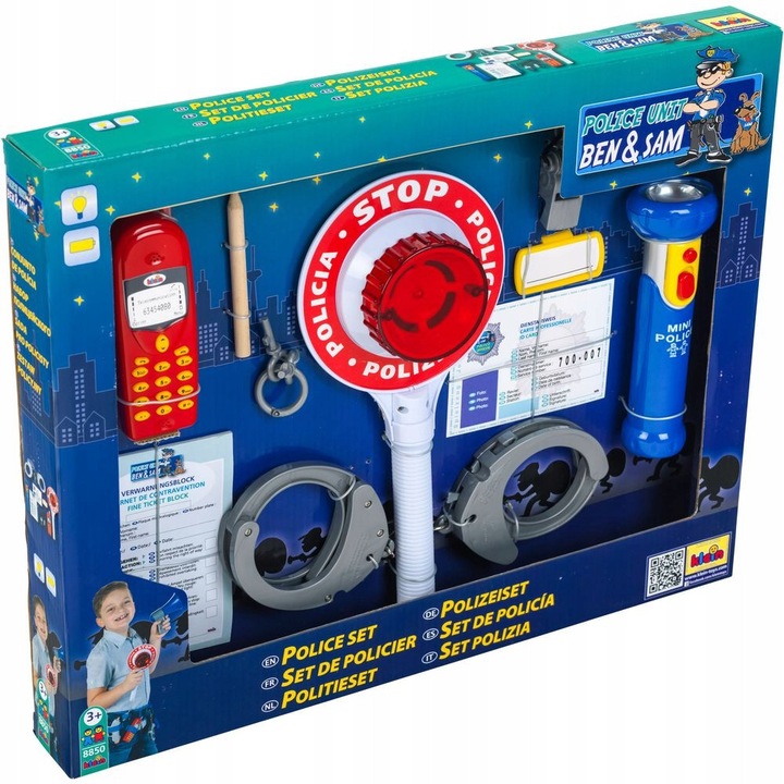 Rendőr játékkészlet, Klein, 10 elem, 4x32x40cm