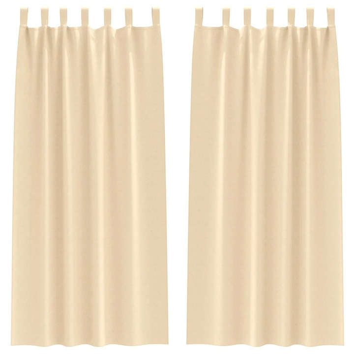 Завеси за затъмняване с пръстени 2 pcs vidaXL, Крем 260 x 140 см