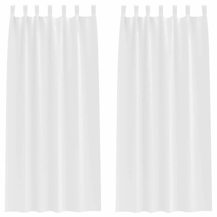 Завеси за затъмняване с пръстени 2 pcs vidaXL, Чисто бяло 260 x 140 см