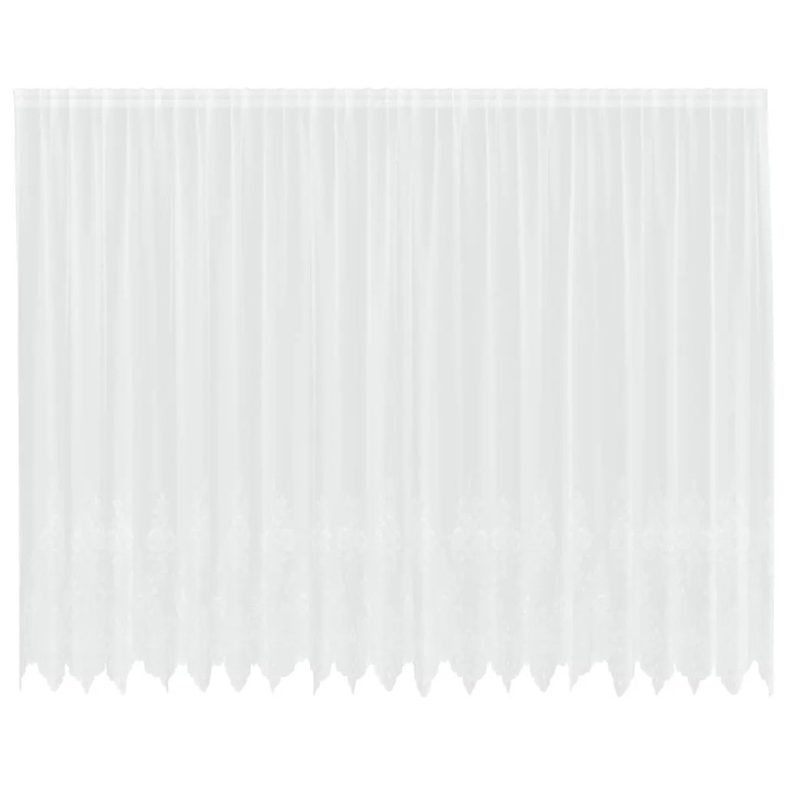 Перде от дантела С завеси Флорален vidaXL, Бяло 240 x 500 см Полиестер