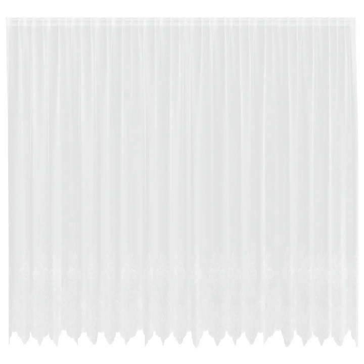 Перде от дантела С завеси Флорален vidaXL, Бяло 280 x 500 см Полиестер