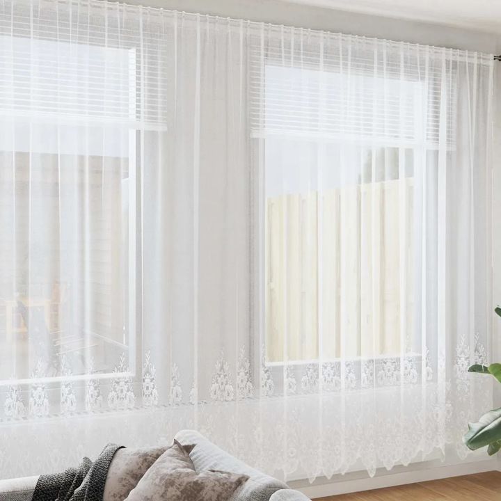 Perdele VidaXL, set, 750x280cm, material poliester, transparent, alb