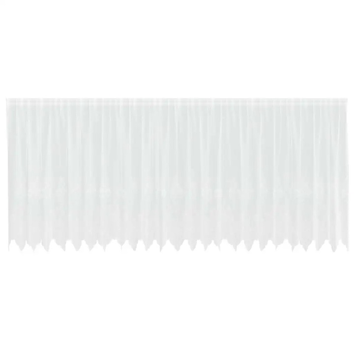 Перде от дантела С завеси Флорален vidaXL, Бяло 140 x 600 cm Полиестер