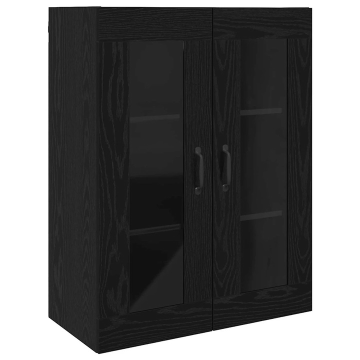 Dulap de perete suspendat Negru 69.5 x 34 x 90 cm Lemn compozit, vidaXL, 879467