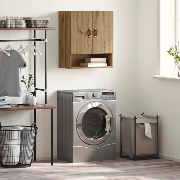 Dulap de perete VidaXL, stejar artizanal, 60 x 31 x 70 cm