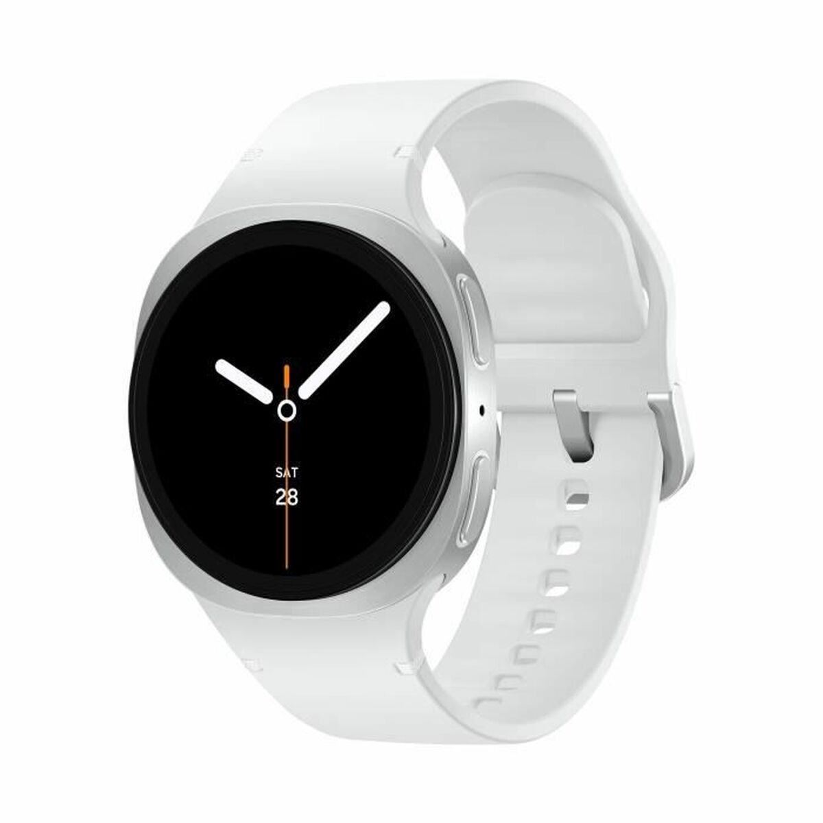 Smartwatch Samsung Watch8, 1.3", 40 mm, alb/argintiu, monitorizare tensiune arteriala, conectivitate Bluetooth, Wi-Fi, GPS