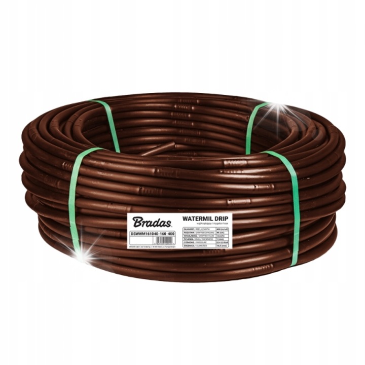 Bradas öntözőtömlő, 100m, 16mm, 80 elem, barna
