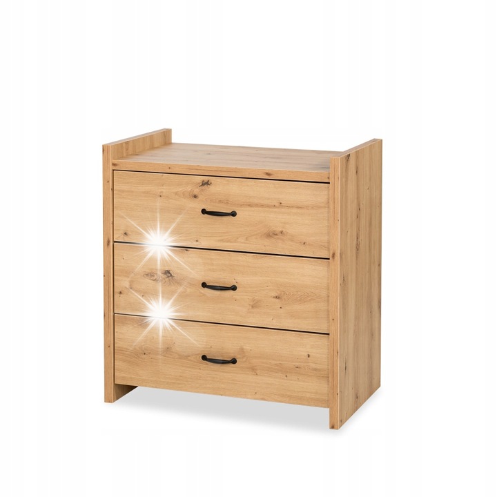 AMELIA DAB fiókos szekrény szett, 84x89x45 cm, rátéttel és pótalátéttel, dab szín