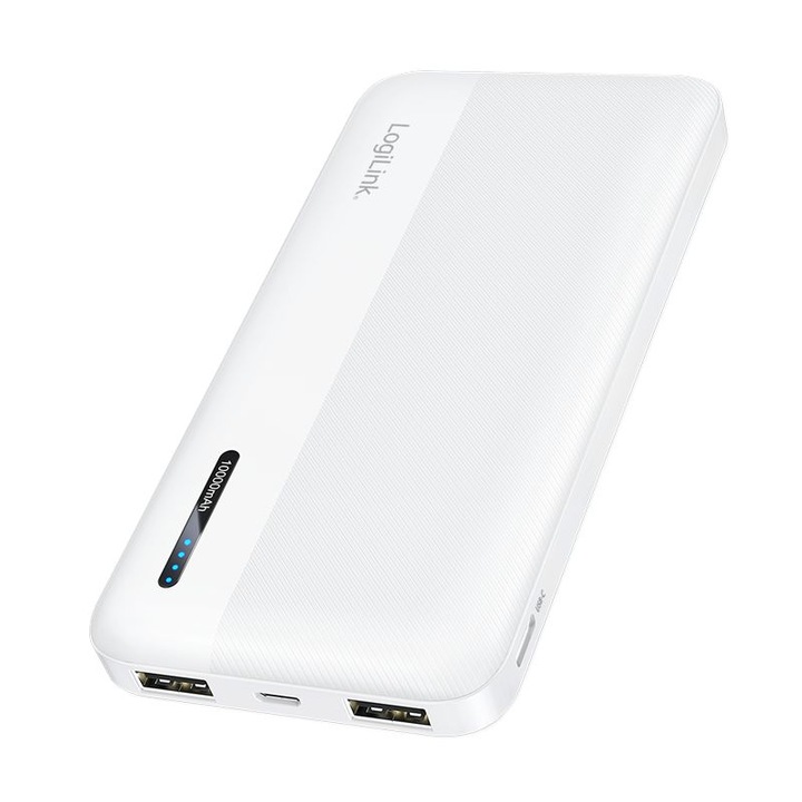 Logilink 10000 mAh PowerBank White, 289826, Powerbank