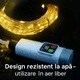 LED fényfüzér rézhuzallal, 5m, 50 meleg fehér LED – USB újratölthető vezérlés + távirányító, 4/6/8 órás időzítő, beltéri/kültéri