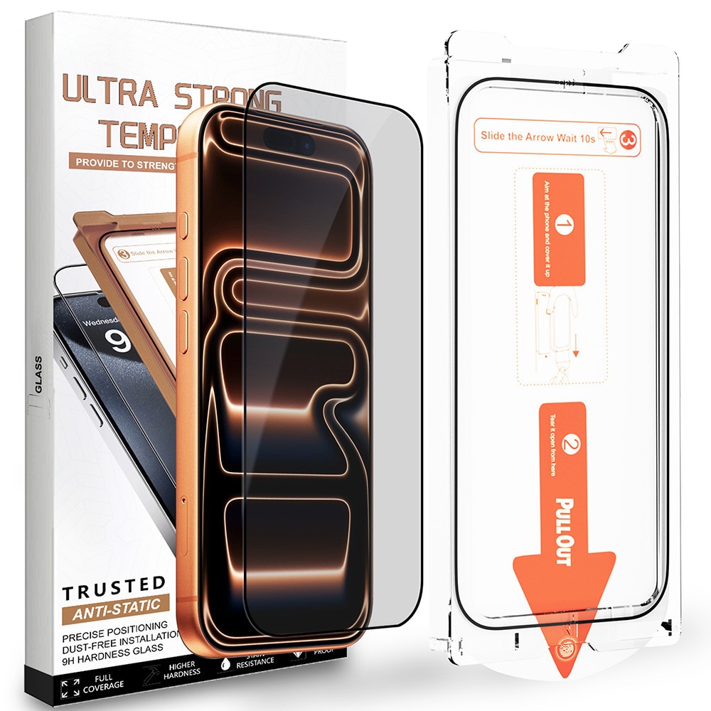 Folie sticla protectie telefon, MOGU® Folie Sticla pentru iPhone 17 Pro Max, Protectie Profesionala Ecran 3D, Echipat cu dispozitiv de instalare automata, Duritate Militara, Instalare Usoara, Full Cover Protectie a Telefonului, Anti Socuri, Privacy