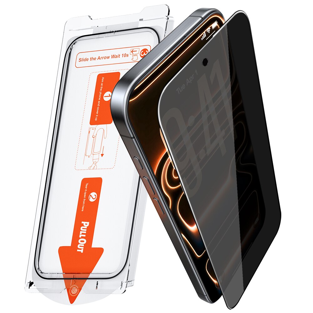 Folie sticla protectie telefon, MOGU® Folie Sticla pentru iPhone 17 Pro Max, Protectie Profesionala Ecran 3D, Echipat cu dispozitiv de instalare automata, Duritate Militara, Instalare Usoara, Full Cover Protectie a Telefonului, Anti Socuri, Privacy