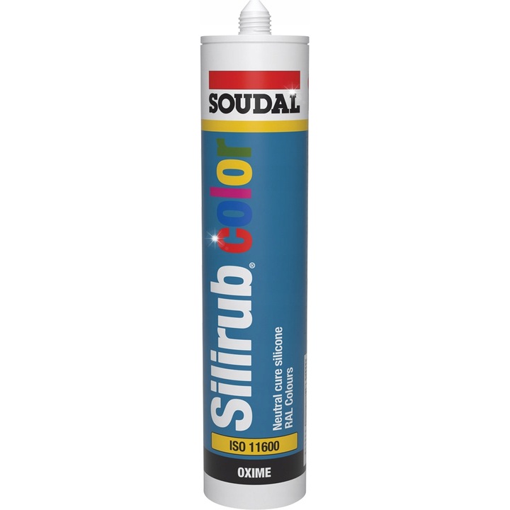 Soudal Silirub Color RAL3005 szilikon 300ml, szélsőséges hőmérsékletnek ellenálló, 800%-os rugalmasságú