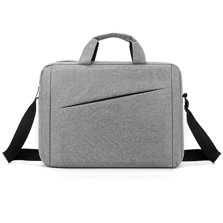 Geanta laptop Lenovo Casual Toploader T210 AYSTOAYS®, 15.6", Curea de umar reglabila, Design Ergonomic, spatios, unisex, gri