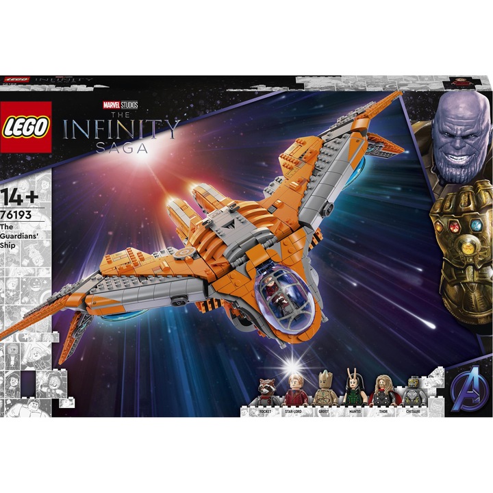 Конструктор LEGO Marvel Statek Straznikow 76193, 6 минифигури, 25x36x59см