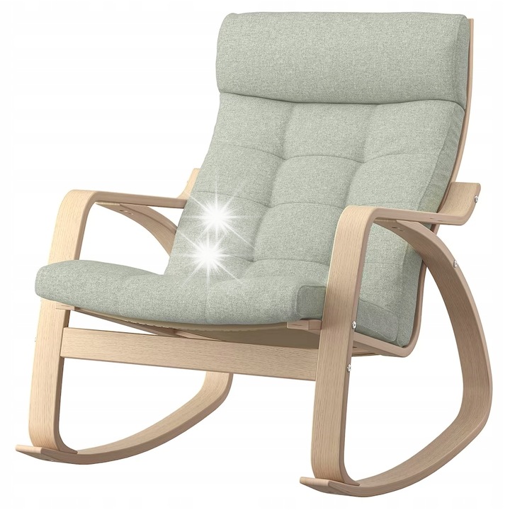 Люлеещ се стол IKEA, дърво, светлозелен, 68x94x95см