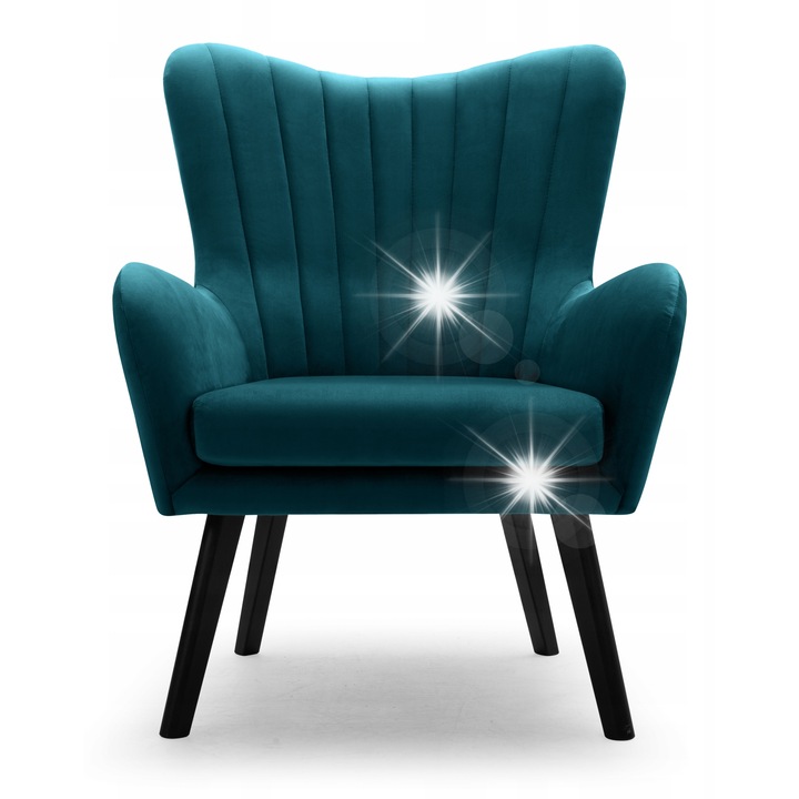 Laski Meble karosszék, kárpitozott, 76x100x78cm, zöld