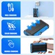 Соларна външна батерия Linomag®, Power Bank 20000 mAh, 3 кабела, 4 порта, Магнитно безжично зареждане, Вградена компас и фенер, Водоустойчива, Синя