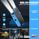 Соларна външна батерия Linomag®, Power Bank 20000 mAh, 3 кабела, 4 порта, Магнитно безжично зареждане, Вградена компас и фенер, Водоустойчива, Синя