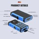 Соларна външна батерия Linomag®, Power Bank 20000 mAh, 3 кабела, 4 порта, Магнитно безжично зареждане, Вградена компас и фенер, Водоустойчива, Синя