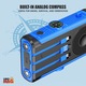 Соларна външна батерия Linomag®, Power Bank 20000 mAh, 3 кабела, 4 порта, Магнитно безжично зареждане, Вградена компас и фенер, Водоустойчива, Синя