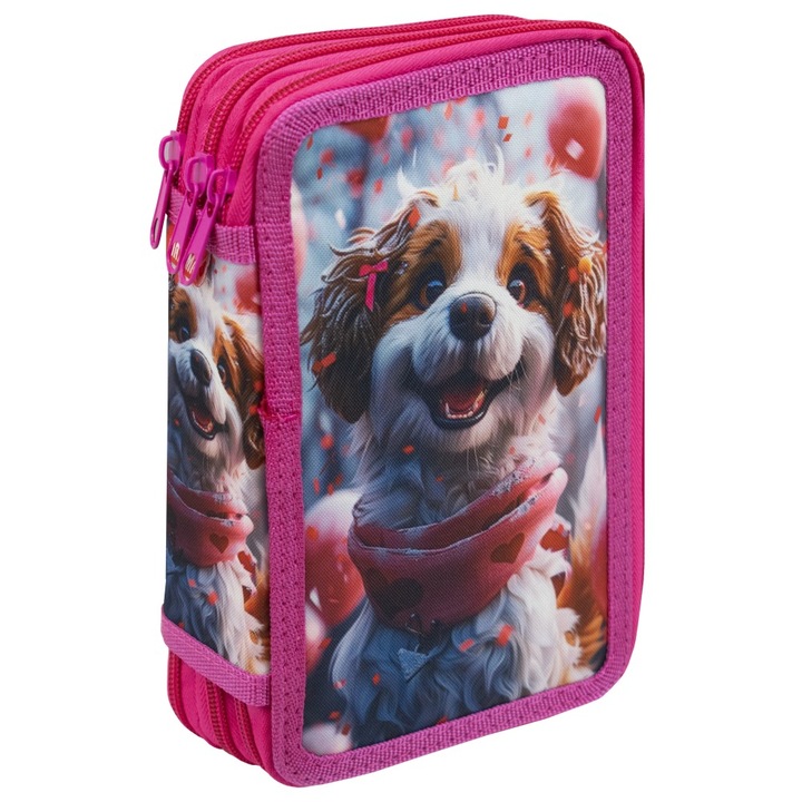 Ученически несесер MAXIMA 15061621, Шит, 21х13х6 см, с 3 ципа