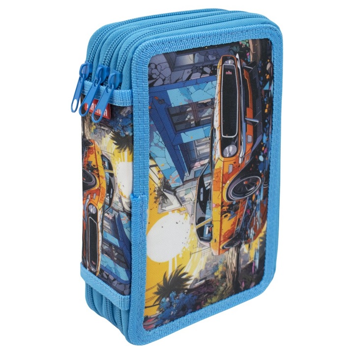 Ученически несесер MAXIMA 15061625, Шит, 21х13х6 см, с 3 ципа