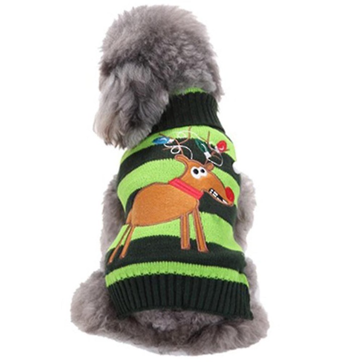 Pulover calduros pentru caini, Benobby, design elastic, multicolor, marime pentru copii