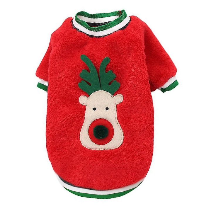 Pulover pentru caini, Benobby, model cu elani, poliester moale, confortabil, multicolor, pentru primavara/toamna/iarna